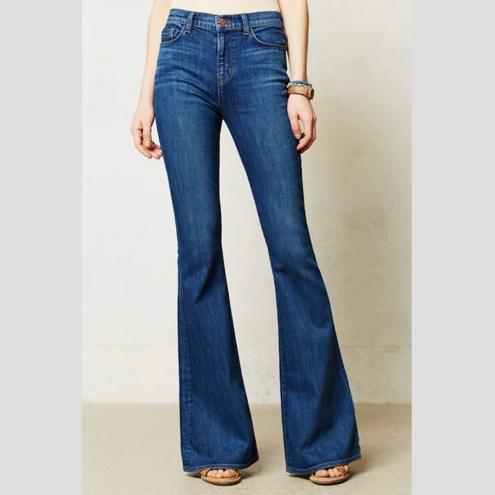 J Brand Valentina High Rise Flare 29 in Sail Blue